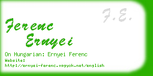 ferenc ernyei business card